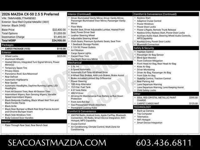 2026 Mazda Mazda CX-50 2.5 S Preferred AWD