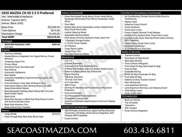 2026 Mazda Mazda CX-50 2.5 S Preferred AWD