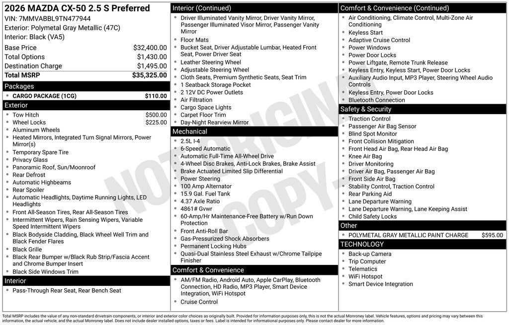 2026 Mazda Mazda CX-50 2.5 S Preferred AWD