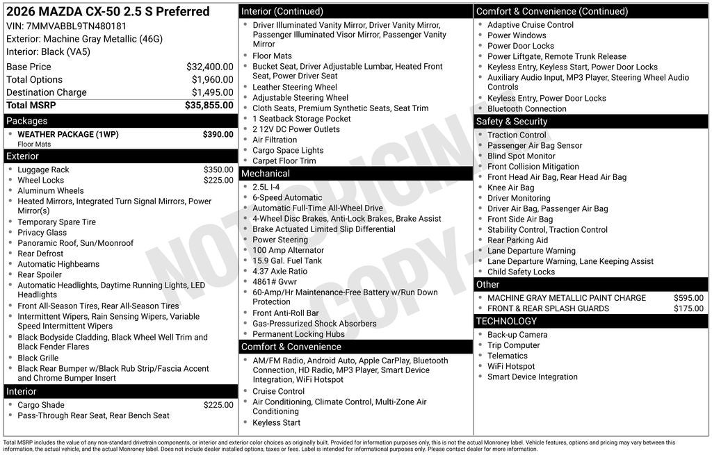 2026 Mazda Mazda CX-50 2.5 S Preferred