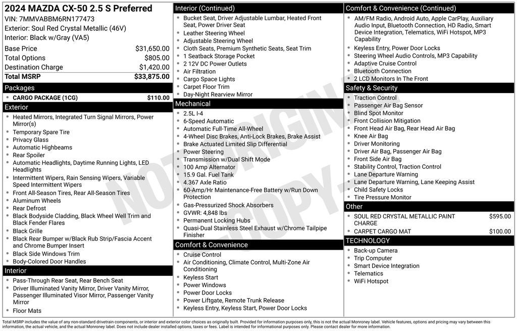 2024 Mazda Mazda CX-50 2.5 S Preferred Package