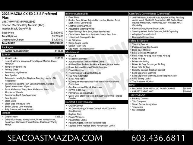 2023 Mazda Mazda CX-50 2.5 S Preferred Plus Package