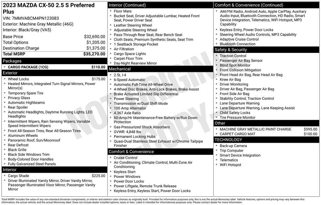 2023 Mazda Mazda CX-50 2.5 S Preferred Plus Package