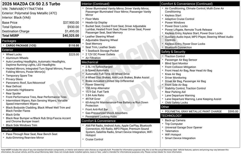 2026 Mazda Mazda CX-50 2.5 Turbo AWD