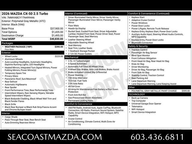 2026 Mazda Mazda CX-50 2.5 Turbo AWD