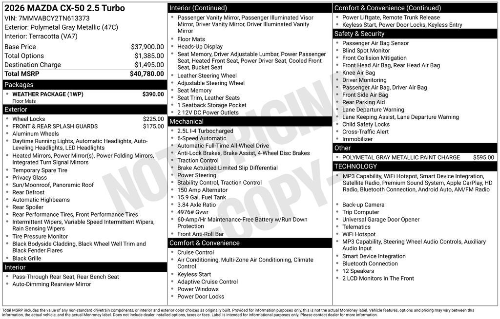 2026 Mazda Mazda CX-50 2.5 Turbo AWD