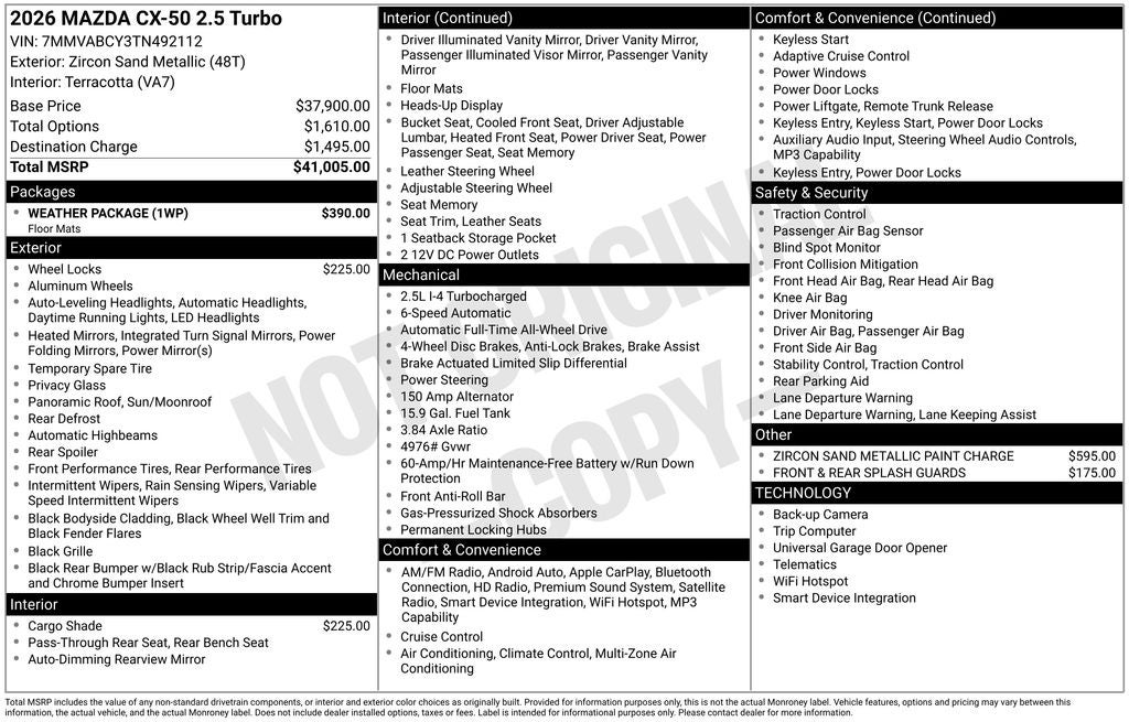 2026 Mazda Mazda CX-50 2.5 Turbo AWD