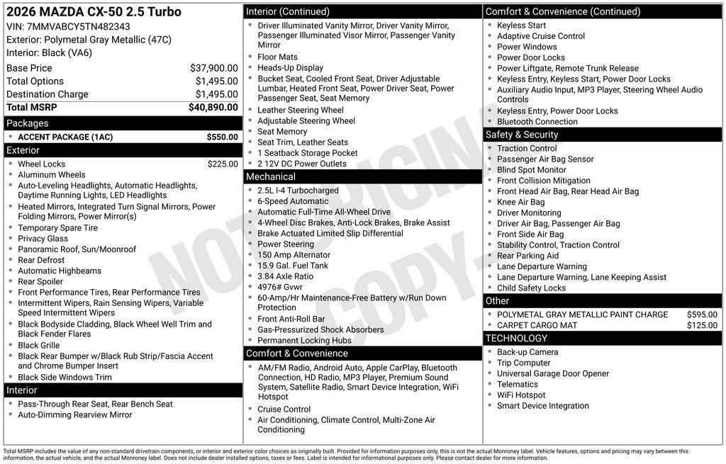 2026 Mazda Mazda CX-50 2.5 Turbo AWD