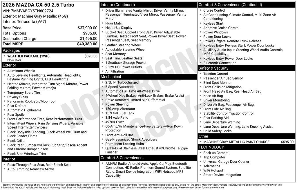 2026 Mazda Mazda CX-50 2.5 Turbo AWD