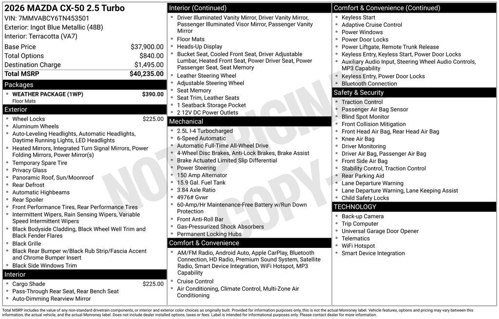 2026 Mazda Mazda CX-50 2.5 Turbo AWD