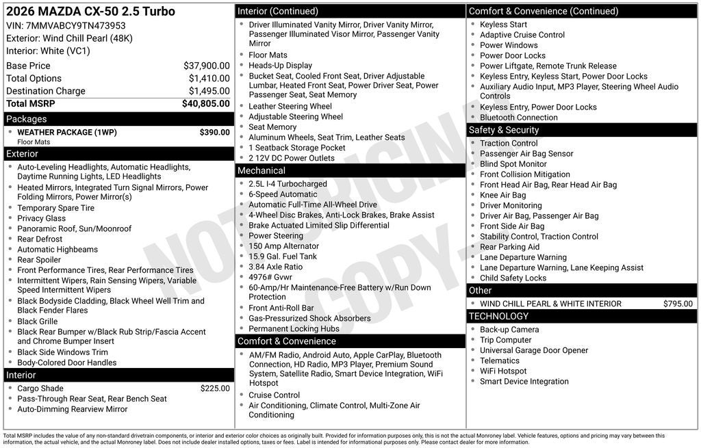 2026 Mazda Mazda CX-50 2.5 Turbo AWD