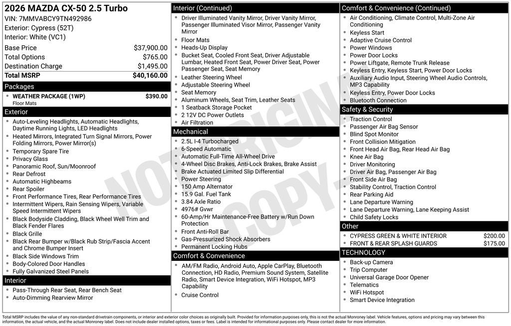 2026 Mazda Mazda CX-50 2.5 Turbo AWD