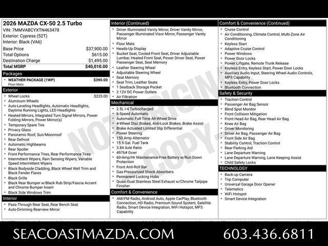 2026 Mazda Mazda CX-50 2.5 Turbo AWD