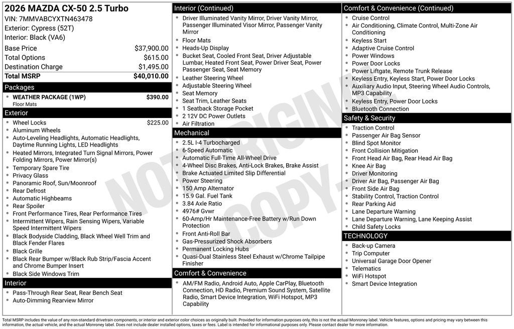 2026 Mazda Mazda CX-50 2.5 Turbo AWD