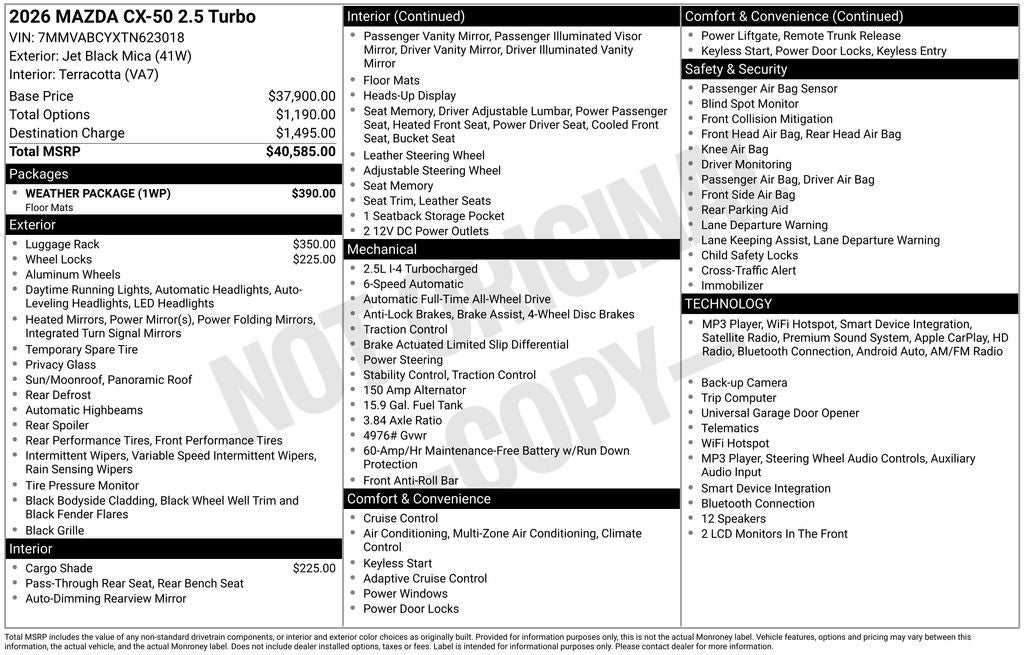 2026 Mazda Mazda CX-50 2.5 Turbo AWD