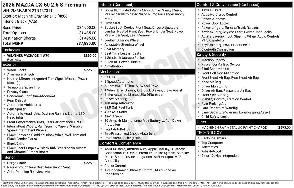 2026 Mazda Mazda CX-50 2.5 S Premium AWD