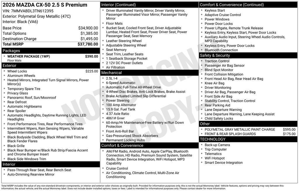 2026 Mazda Mazda CX-50 2.5 S Premium AWD