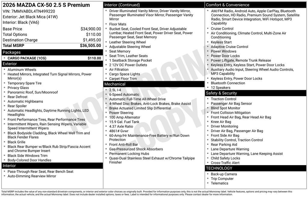 2026 Mazda Mazda CX-50 2.5 S Premium AWD
