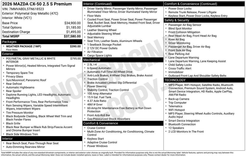2026 Mazda Mazda CX-50 2.5 S Premium AWD