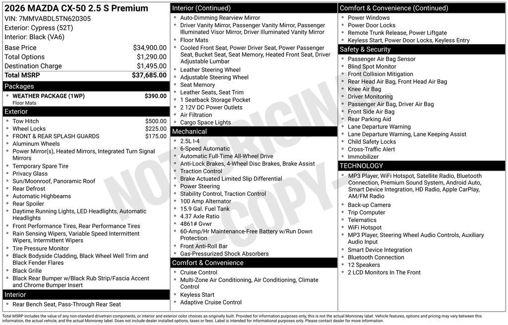 2026 Mazda Mazda CX-50 2.5 S Premium AWD