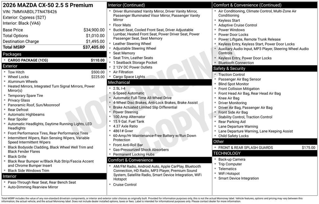 2026 Mazda Mazda CX-50 2.5 S Premium AWD