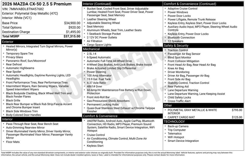 2026 Mazda Mazda CX-50 2.5 S Premium AWD
