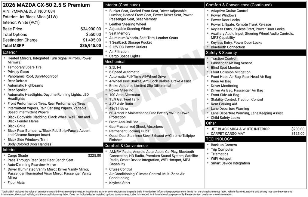 2026 Mazda Mazda CX-50 2.5 S Premium AWD