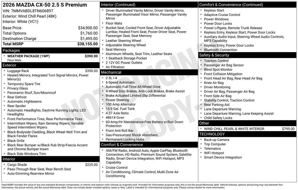 2026 Mazda Mazda CX-50 2.5 S Premium AWD