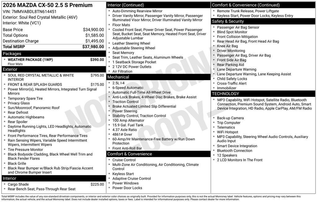 2026 Mazda Mazda CX-50 2.5 S Premium AWD