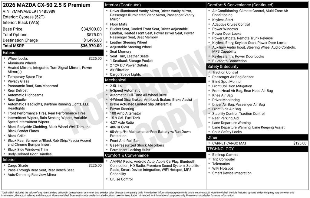 2026 Mazda Mazda CX-50 2.5 S Premium AWD