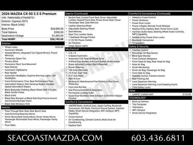2026 Mazda Mazda CX-50 2.5 S Premium AWD