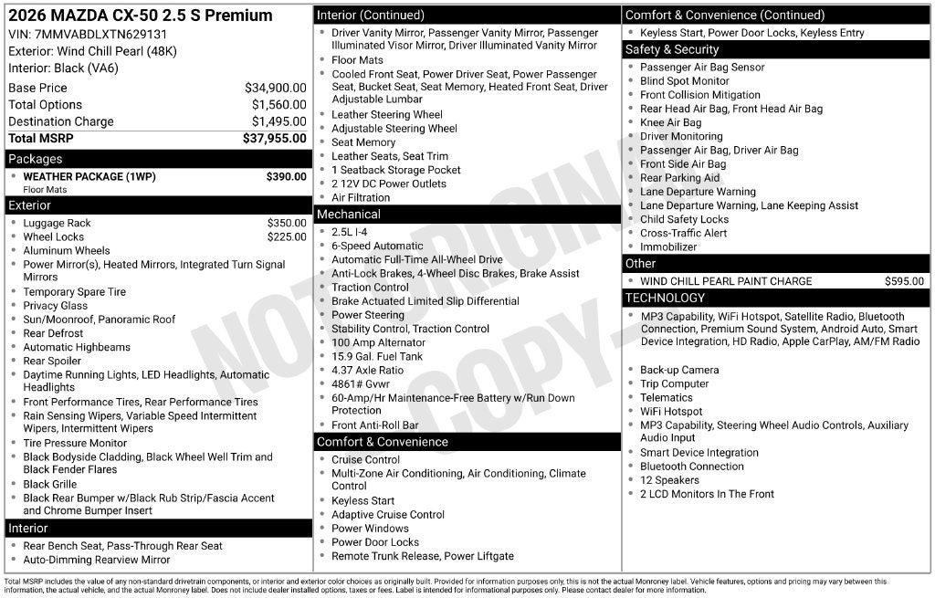 2026 Mazda Mazda CX-50 2.5 S Premium AWD