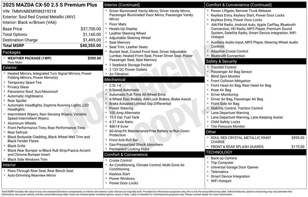 2025 Mazda Mazda CX-50 2.5 S Premium Plus Package