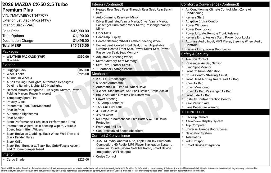 2026 Mazda Mazda CX-50 2.5 Turbo Premium Plus AWD
