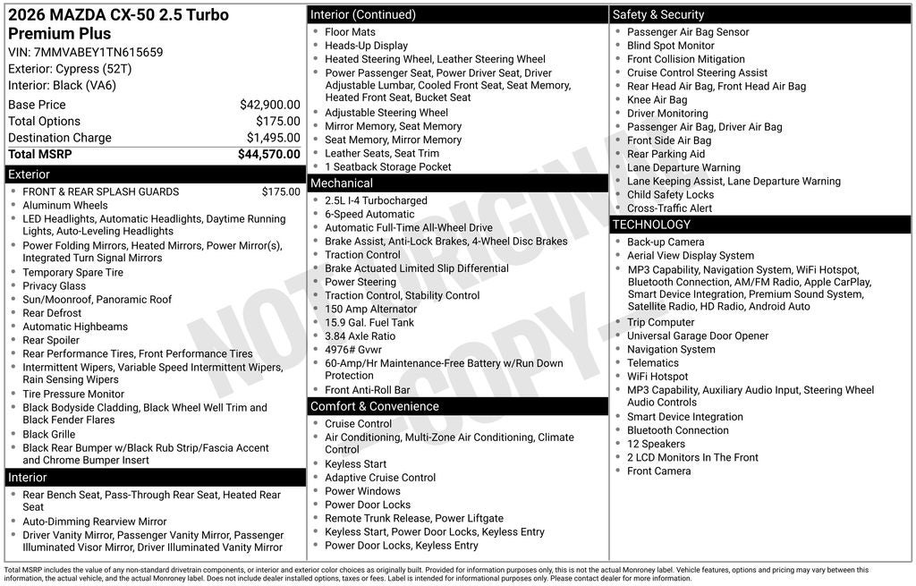 2026 Mazda Mazda CX-50 2.5 Turbo Premium Plus AWD