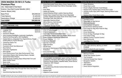 2026 Mazda Mazda CX-50 2.5 Turbo Premium Plus AWD