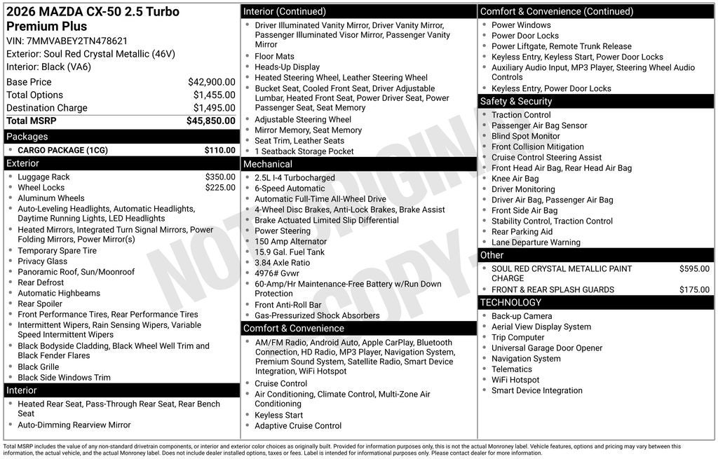 2026 Mazda Mazda CX-50 2.5 Turbo Premium Plus AWD