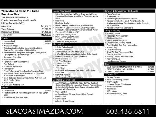 2026 Mazda Mazda CX-50 2.5 Turbo Premium Plus AWD