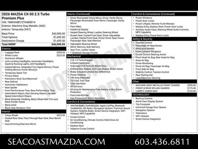 2026 Mazda Mazda CX-50 2.5 Turbo Premium Plus AWD