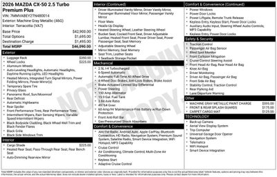 2026 Mazda Mazda CX-50 2.5 Turbo Premium Plus AWD