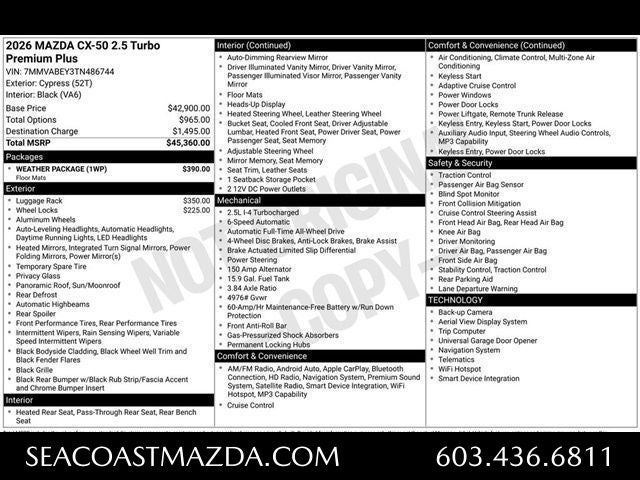 2026 Mazda Mazda CX-50 2.5 Turbo Premium Plus AWD