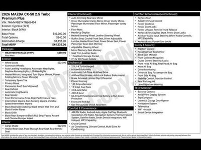 2026 Mazda Mazda CX-50 2.5 Turbo Premium Plus AWD