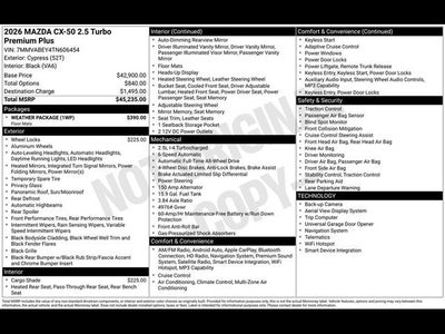 2026 Mazda Mazda CX-50 2.5 Turbo Premium Plus AWD