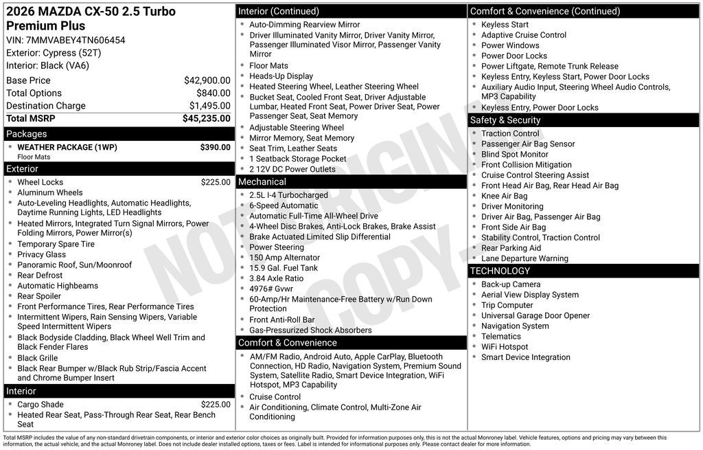 2026 Mazda Mazda CX-50 2.5 Turbo Premium Plus AWD