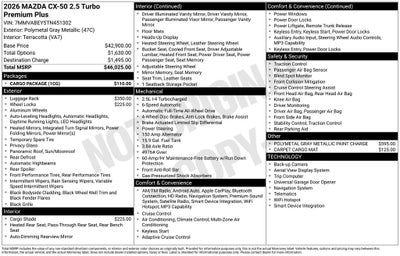 2026 Mazda Mazda CX-50 2.5 Turbo Premium Plus AWD