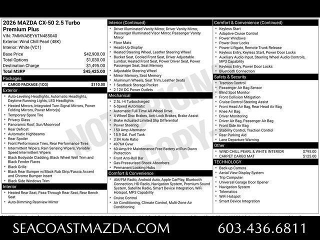 2026 Mazda Mazda CX-50 2.5 Turbo Premium Plus AWD