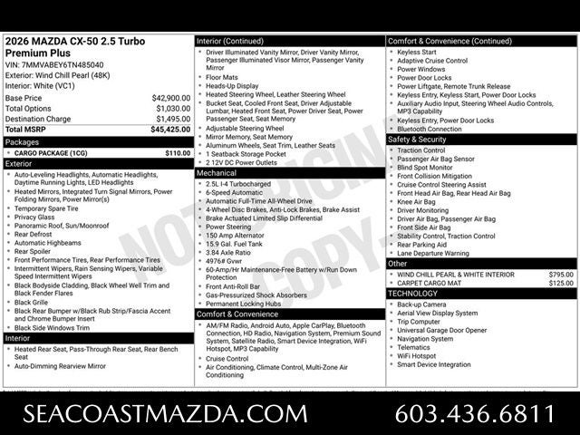 2026 Mazda Mazda CX-50 2.5 Turbo Premium Plus AWD