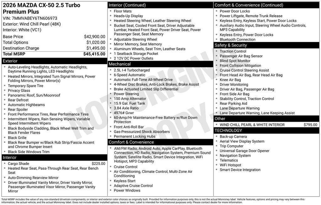 2026 Mazda Mazda CX-50 2.5 Turbo Premium Plus AWD