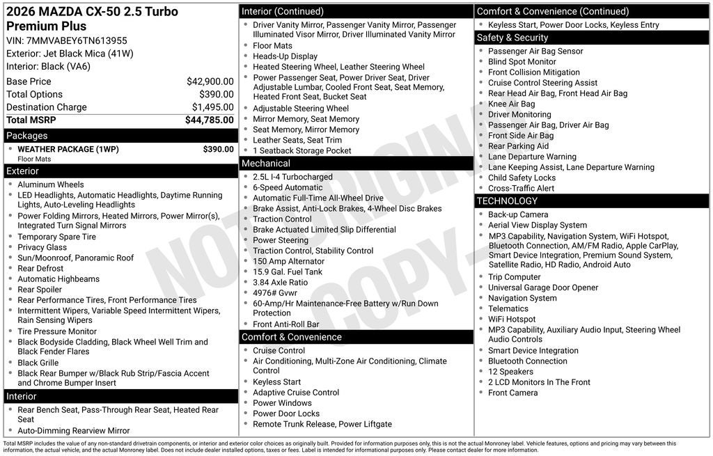 2026 Mazda Mazda CX-50 2.5 Turbo Premium Plus AWD