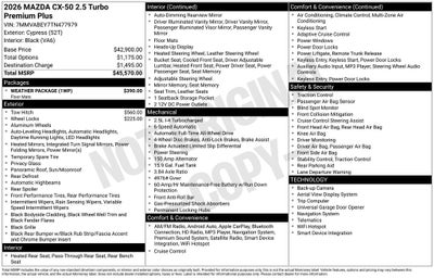 2026 Mazda Mazda CX-50 2.5 Turbo Premium Plus AWD